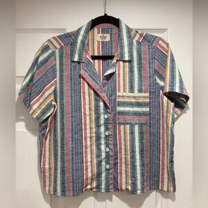 Marine Layer Colorful Striped Button-Up Shirt